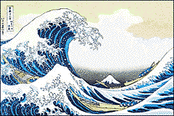 Vague estampe Hokusai